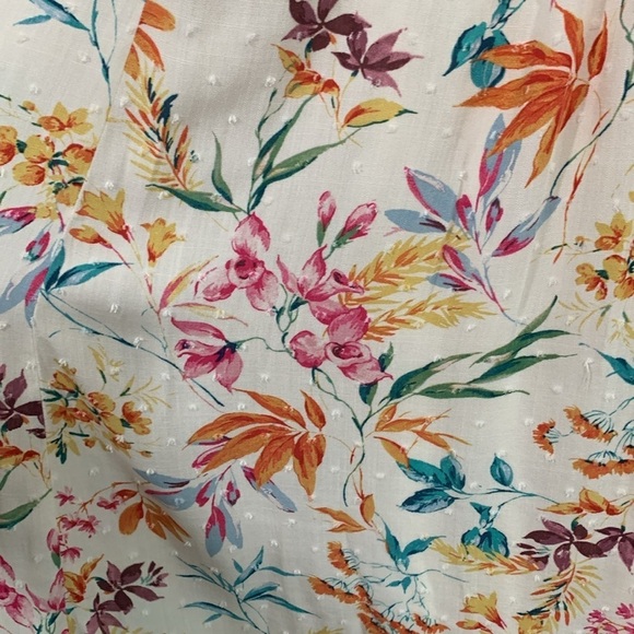 Torrid Floral Print Midi Swiss Dot Shirred Dress with Pockets size 3X - Picture 2 of 16